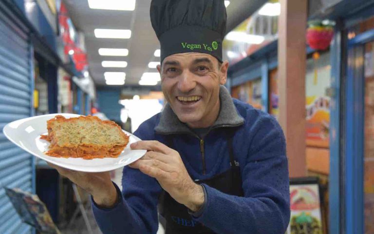 Vegan pasta mix of Korea and Italian food