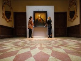 Curators put the final touches to Rembrandt exhibition at Kenwood House, north London.