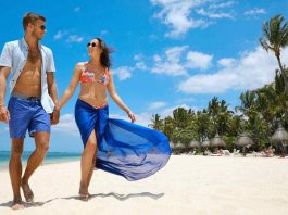 Beach lifestyle on the Mauritius