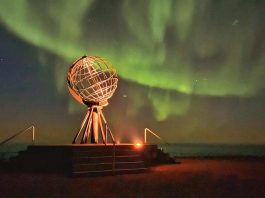 Northern Lights over North Cape in September 2021. Picture by Hilde Fagerhaug