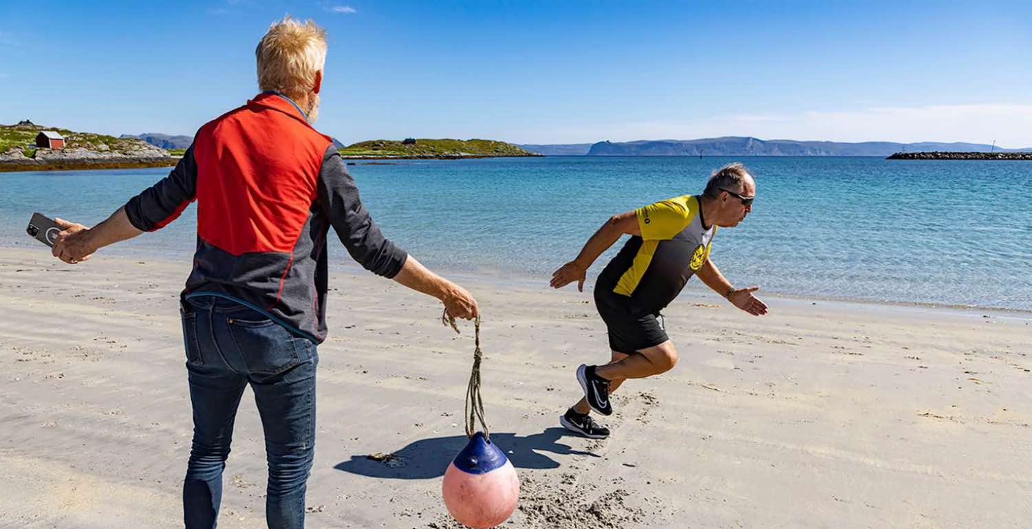 Ready. Go! From start 100m on a sandy beach in Måsøy, the Arctis area of Norway. Summer 2023.
